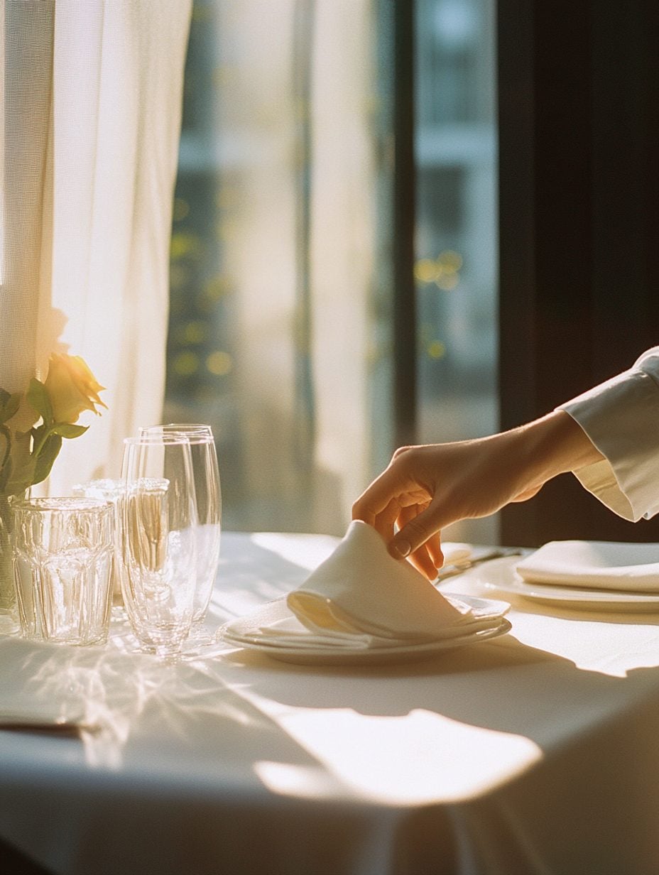 A table being set