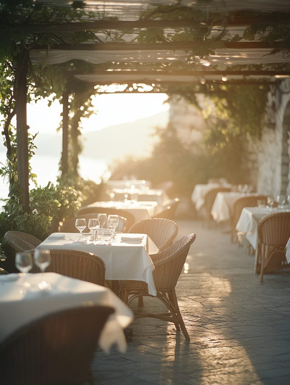 An evening terrace